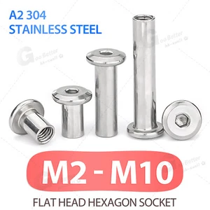 Sleeve Nuts M2-M10 Flat Head Hexagon Socket Furniture Cap Stainless Steel A2 304 - Picture 1 of 144