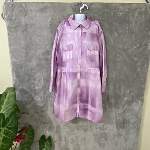 Mary McFadden Shirt Dress Girls Kids Child's sz. L /14-16 simi sheer long sleeve - Picture 1 of 12