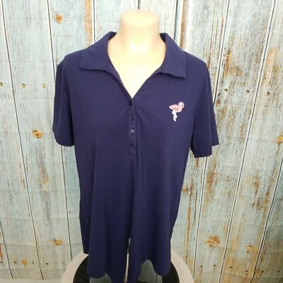 Polo Caribbean Joe para mujer talla XL azul tejido flamenco manga corta Florida Beach Foto 1 de 4
