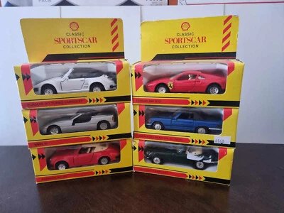 КОЛЛЕКЦИЯ КЛАССИЧЕСКИХ СПОРТИВНЫХ АВТОМОБИЛЕЙ SHELL — ШЕСТЬ (6) ЛИТЫХ МОДЕЛЕЙ АВТОМОБИЛЕЙ [ИМПОРТ ИЗ ВЕЛИКОБРИТАНИИ] - Изображение 1 из 4