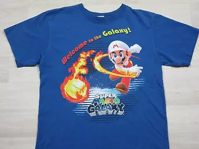 Y2K Super Mario Galaxy Fireball T Shirt Size Youth (XL) Video Game Promo Welcome - Image 1 of 4