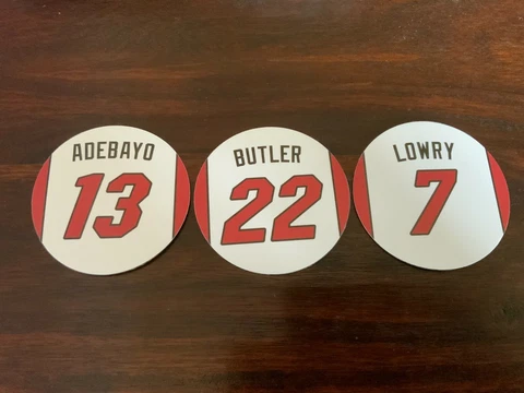 Miami Heat Magnets With Lowry, Butler, Adebayo Jersey Design - 2.75 inch magnets Cover