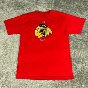 Camicia Chicago Blackhawks uomo media rossa manica corta logo Reebok NHL Hockey - Foto 1 di 14