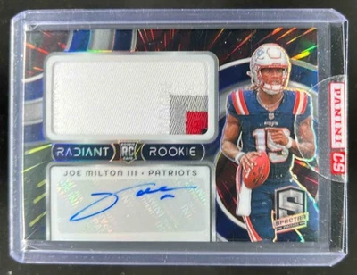 2024 Spectra Joe Milton III Radiant Rookie Patch Signatures RC Hyper Auto #25/60 - Image 1 of 2