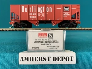 56300 Micro Trains Chicago, Burlington & Quincy Hopper  N Scale CB &Q New - Picture 1 of 2