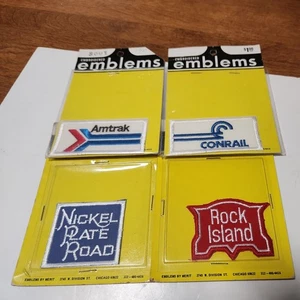(4) VINTAGE RAILROAD EMBROIDERED PATCHES Nickel Plate Rock Island Amtrak Conrail - Picture 1 of 5