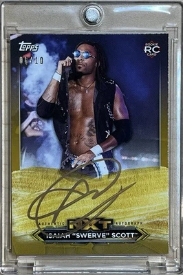 2020 Topps WWE NXT Swerve Scott / Strickland RC /10 GOLD INK AUTO - Image 1 of 2