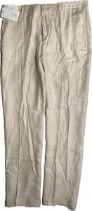 NEW-Size 40 x 36 Tall Mens Murano Baird McNutt Dress Pants Linen Ecru $115 - Picture 1 of 12