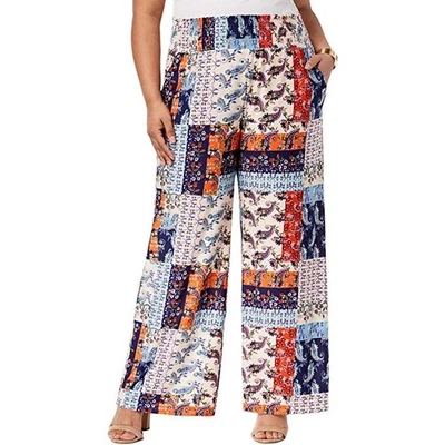 Ny Collection Womens Petite Printed Wide-Leg Pants Size 2XP - Image 1 of 2