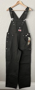Vintage Revolt Olive Green Overalls Women's Bib Denim Carpenter Workwear Pants L - Picture 1 of 4