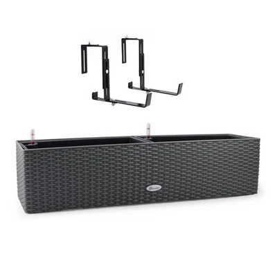 31.5 Inch Rattan Self Watering Planter Indoor Outdoor, Thickened Large Rail F... - Image 1 of 4