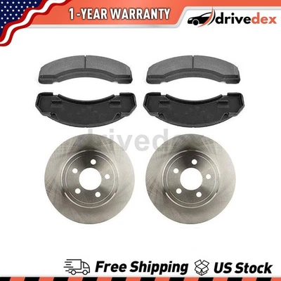 Rear Rotors Semi-Metallic Brake Pads For 2000 2001 2002 1996 Chevrolet C3500HD_D - Image 1 of 4