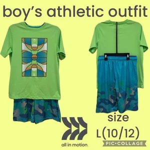 All In Motion Boys Short Sleeve T-Shirt & Basketball Shorts Set Size L(10/12) - Picture 1 of 10