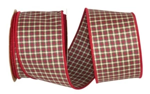 10 yd. roll DARWIN HOLIDAY PLAID WIRE EDGE RIBBON 2 1/2" Wide - Picture 1 of 1