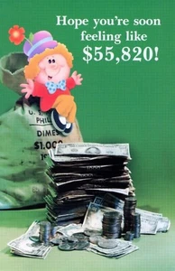 Funny Vintage GET WELL Card, Million Bucks Taxes Joke by American Greetings  +✉ - Picture 1 of 6