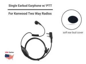 1-Wire Earbud PTT Headset for Kenwood & Baofeng Radios H777, UV-5R, RT5, TK-3102 - Picture 1 of 11