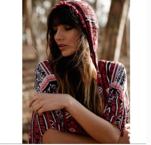 Anthropologie Raga Boho Maya Hooded Cover Up or Light Jacket - size Small - Picture 1 of 5