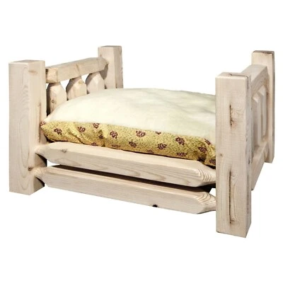 Rustic Raised Dog Bed Small Amish Made Solid Wood Farmhouse Style Pet Beds - Image 1 of 3