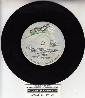 JOEY SCARBURY Believe It Or Not (Theme From "Greatest American Hero") 45 record - Image 1 of 2