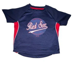 Majestic Kids Boston Red Sox Short Sleeve Jersey Shirt Navy Blue/Red Size M 5/6 - Picture 1 of 9