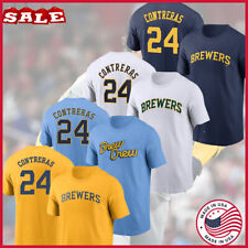 SALE 30% - William Contreras #24 Milwaukee Brewers 2024 Name & Number T-Shirt