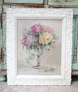 CHRISTIE REPASY 27 x 23 Framed Giclee Print PEARL Vintage Roses Ornate Gesso - Picture 1 of 5