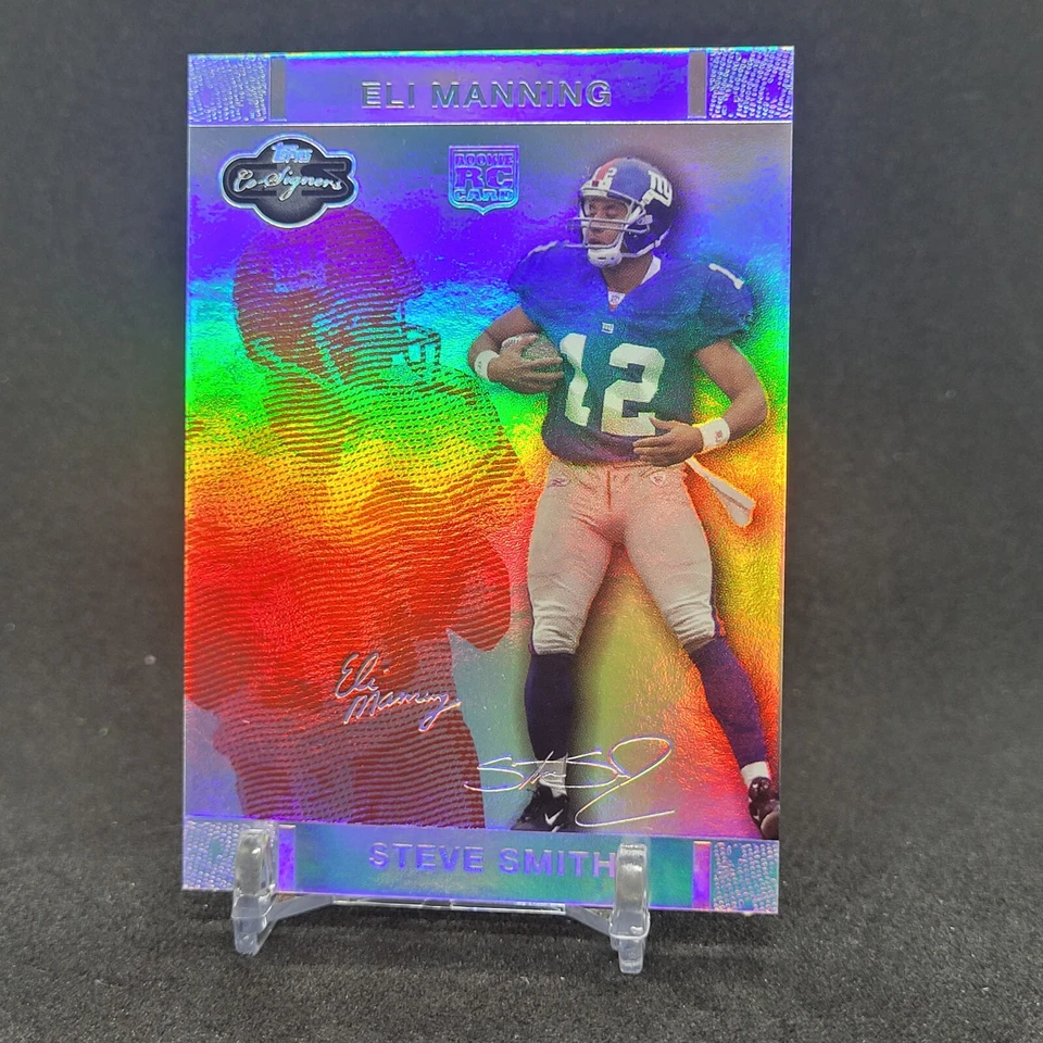 2007 Topps Co-Signers Chng Faces Holosilver Red #5B Eli Manning/Steve Smith /150 - Image 1 of 2