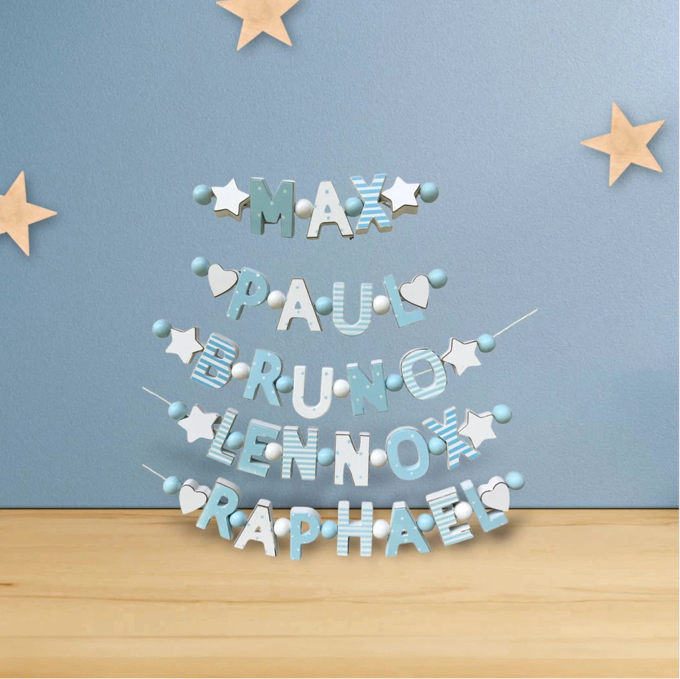NOME A SCELTA COLLANA LETTERE BIMBO BLU PERSONALIZZATA NOME NEONATO COMPLEANNO BATTESIMO - Immagine 1 di 4