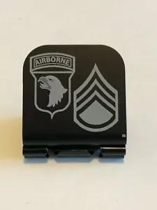 US ARMY 101st With SSG Stripes Laser Etched Aluminum Hat Clip Brim-it - Picture 1 of 9