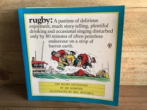 LIBRO DE DIBUJOS ANIMADOS RUGBY THE DICTIONARY de Jim Webster y Bill Mitchell - retro - Imagen 1 de 2