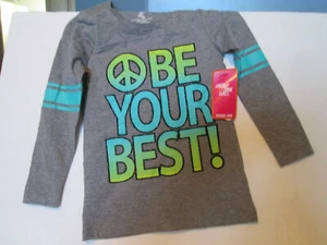 Girls Energy Zone T-Shirt Gray w/ Peace be Your Best size XS NWT - Picture 1 of 2
