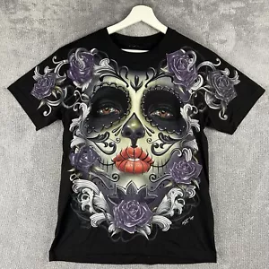 Vintage Witch Woman T Shirt Mens Medium All Over Print Graphic Goth Y2K Black - Picture 1 of 6