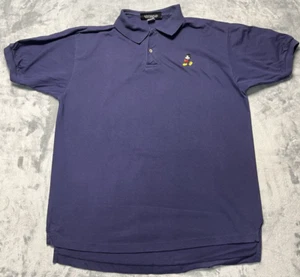 Vintage Disney Originals Mickey Mouse Logo Polo Shirt Women XXL Blue Made in USA - Picture 1 of 9