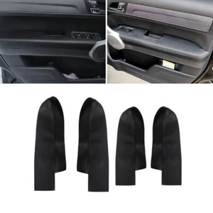 4Pcs Black LEATHER Door Panels Armrest Cover Trim For Honda CRV CR-V 2007-2012 - Picture 1 of 6