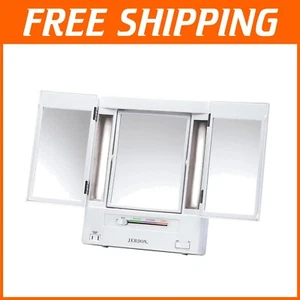 Elegant Two-Sided Makeup Mirror: 5X Magnification & Electrical Outlet Included - Picture 1 of 10