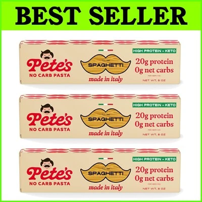 Macarrão espaguete italiano autêntico zero carboidratos - 20g de proteína, 8 oz cada, pacote com 3 - Imagem 1 de 4
