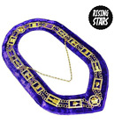 Masonic Regalia OES Order of Star Metal Chain Collar Purple Backing