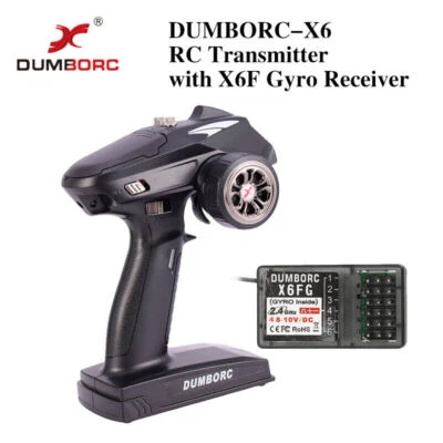 DUMBORC-X6 6CH 2.4G RC Radio Controller Transmitter+Mixed Mode X6FG Receiver - Image 1 of 4