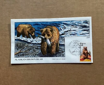US FDC Collins HP #2310 Alaskan Brown Bear CAPEX North American Wildlife 1987 - Image 1 of 3