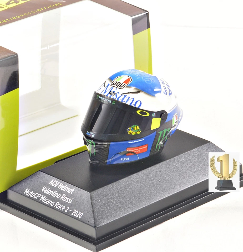 1:8 MINICHAMPS 399200086 Mini Helmet, Rossi Motogp Misano 2020 Race 2 - Image 1 of 1