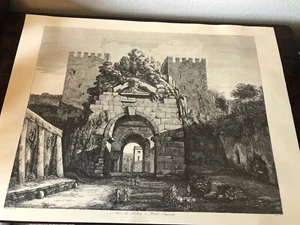 Luigi Rossini Large Engraved ?Etching? Print Arco di Druso e Porta Capena 1820 - Picture 1 of 10