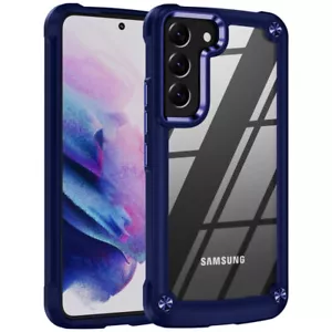 Tough Shield Snap-on Transparent Case for Samsung Galaxy S23 Plus - Blue - Picture 1 of 9