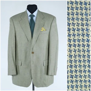 Mens Silk Blazer 42S UK Size LOUIS FERAUD Check Sport Coat Houndstooth Jacket - Picture 1 of 13