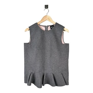 Women's ALEXANDER McQUEEN Blouse Tank Top Wool Zip Pleated Gray Size IT 40 - Imagen 1 de 12