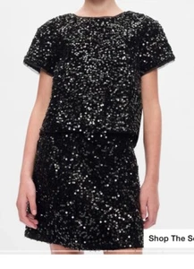 NWT Gap Girls Black Sequin Top And Skirt.  Size 8 & 10.  Will Sell Separately - Picture 1 of 15
