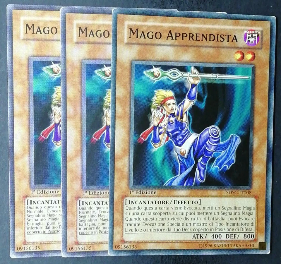 PlaySet 3 Carte : MAGO APPRENDISTA in Italiano (EXC) Apprentice Magician YUGIOH - Immagine 1 di 1