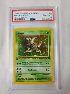 Pokemon 1999 PSA 8 Pinsir 1st First Edition Holo Jungle 9/64 Card - Picture 1 of 3