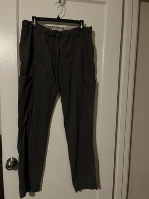 ** KOI ЭЛАСТИЧНОЙ ** ЖЕНЩИНЫ СЕРЫЙ СКРАБ БРЮКИ РАЗМЕР БОЛЬШОЙ ВЫСОКИЙ - Изображение 1 из 3