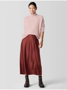 Eileen Fisher Women’s Size XS Stretch Silk Charmeuse Bias Skirt NWT $278 - Picture 1 of 6