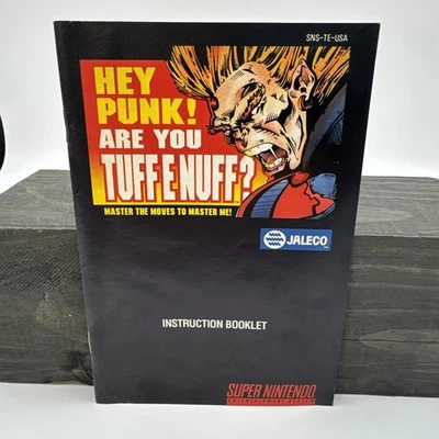 Hey Punk Are You Tuff E Nuff | Super Nintendo | SNES Manual Booklet ONLY 💥 - Image 1 of 4